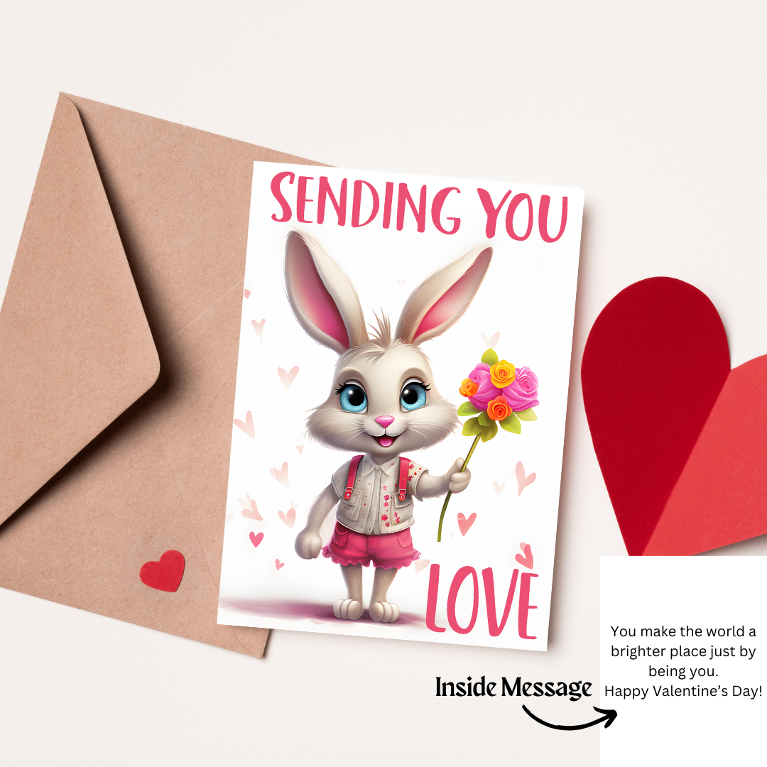Whimsical Wishes: Fun Gnome & Bunny Valentine’s Day Cards for Teens & Children