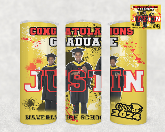 Custom Graduate Theme Tumblers- Customizable Stainless Steel Tumbler