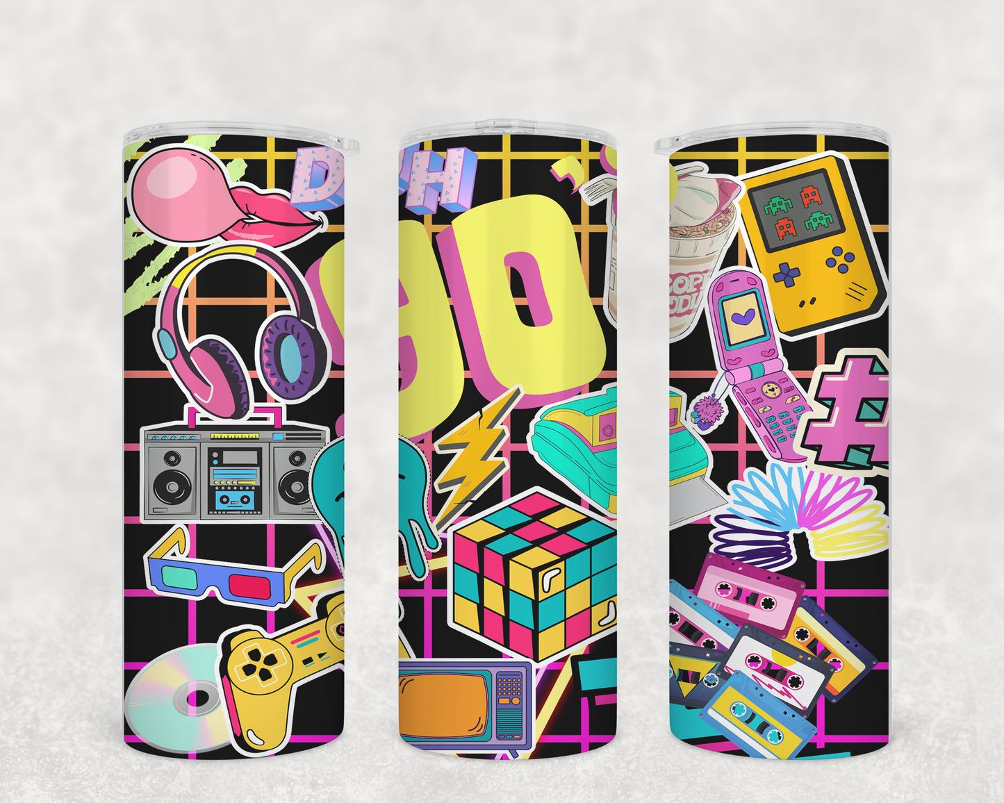 "90s Throwback! 20 Oz Stainless Steel Tumbler Cup - Your Daily Dose of 90s Nostalgia & Retro Vibes