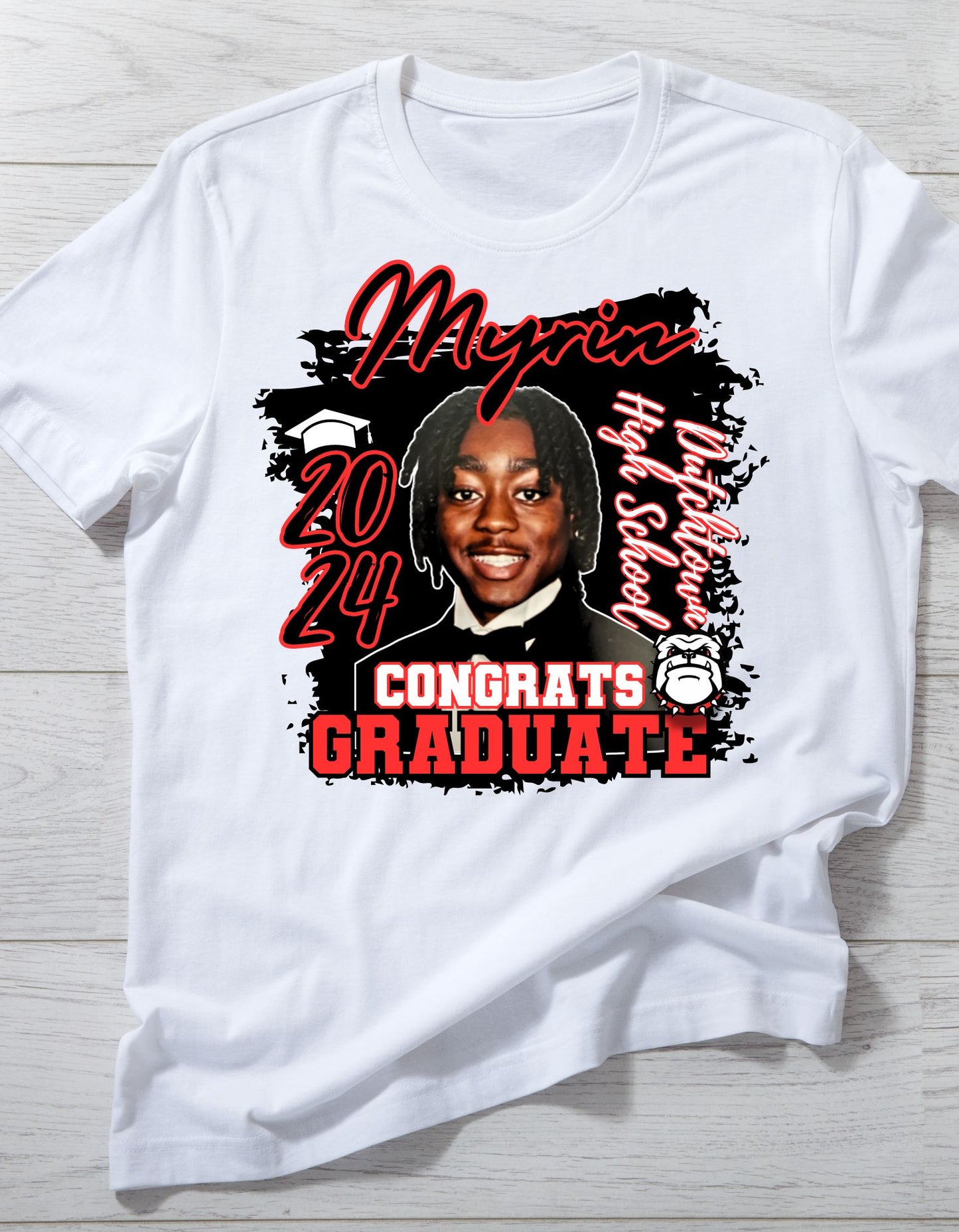 Customizable Graduation T-Shirt 2- Personalized Congratulatory Design with Photo Option