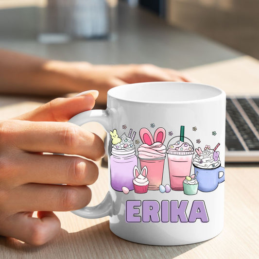 Easter-Themed Ceramic Mugs - Choose 11oz or 15oz - Spring Designs with personalization