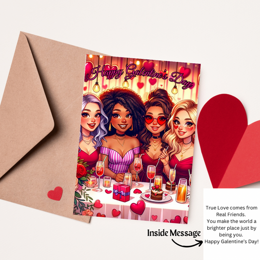 Galentine's day Cards for Bestie or friend valentines day greeting card
