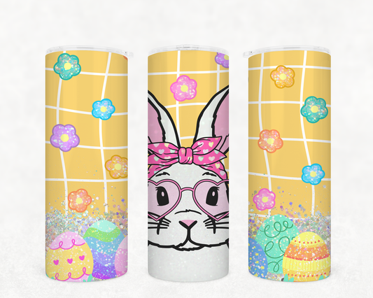 Easter-Themed 20oz Stainless Steel Skinny Tumblers with Straw & Lid - Cute Spring Designs