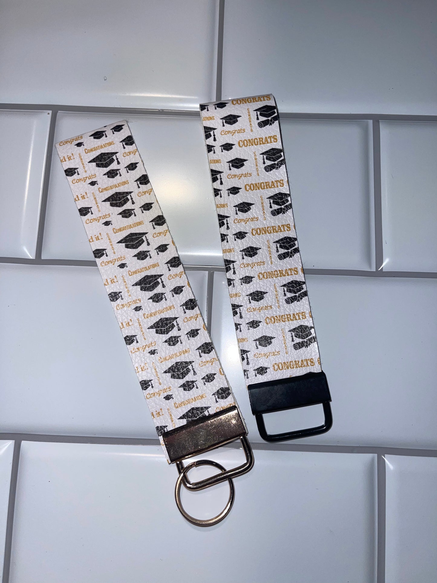 Faux Leather Keychain Wristlet