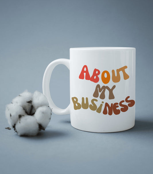 About My Business Retro Wave Mug - BozzUp Kustomz