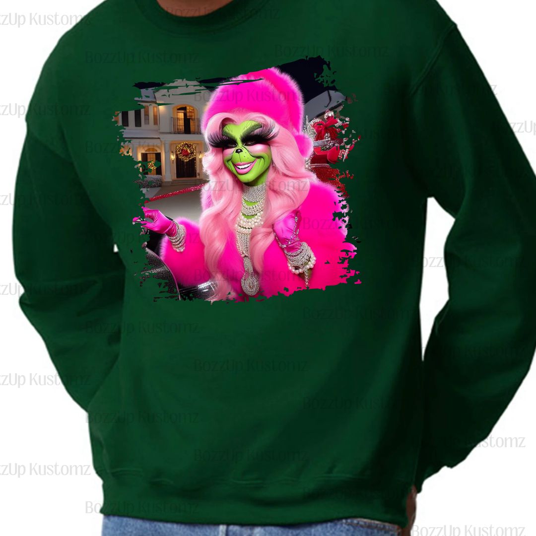Baddie Grinch Sweatshirts - BozzUp Kustomz