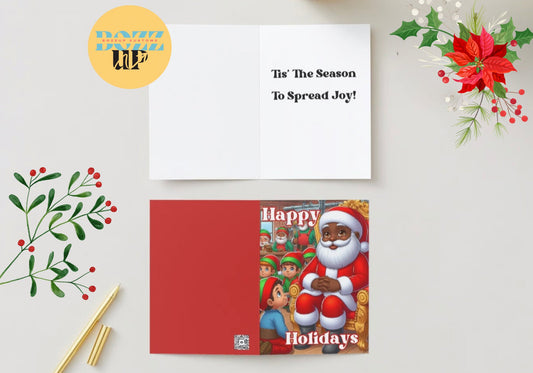 Holiday Card-Black Santa and his Elves - BozzUp Kustomz