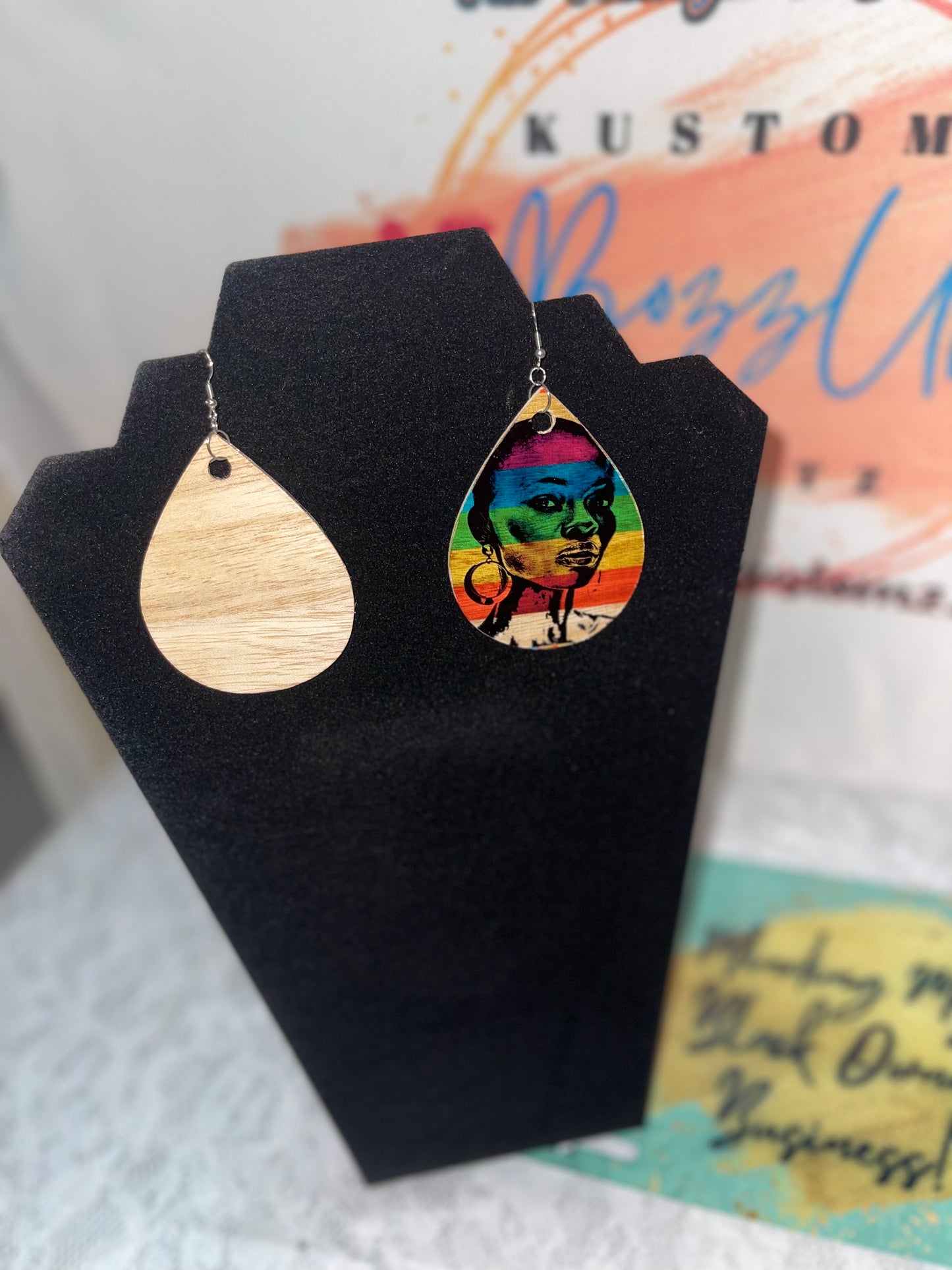Fierce Lady Wood Earrings