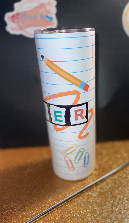 Teacher Paper Tumbler