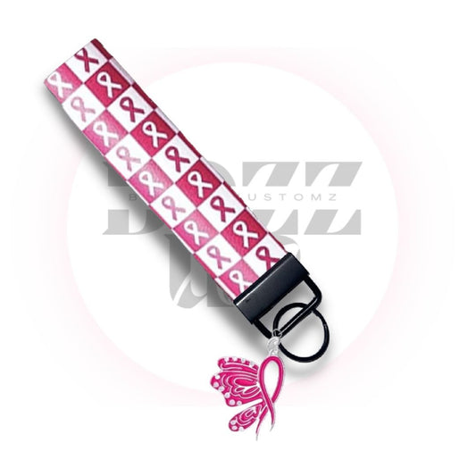Keychain Fob Wristlets- Breast Cancer Awareness - BozzUp Kustomz