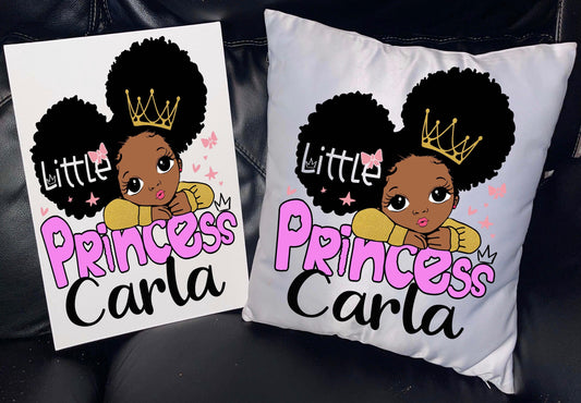 Little Princess throw pillow and canvas set - BozzUp Kustomz