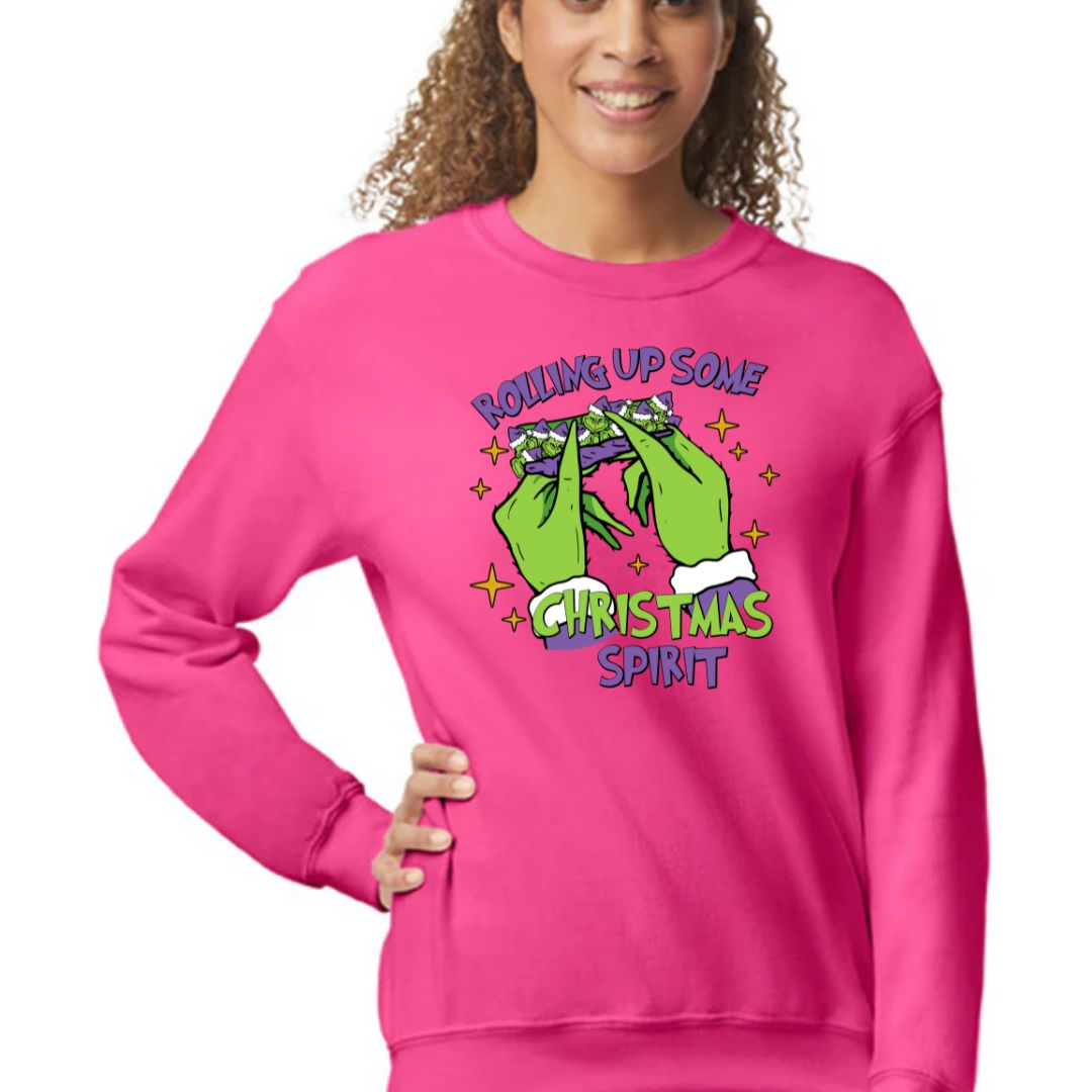 Rolling Up Christmas Spirit Sweatshirts - BozzUp Kustomz