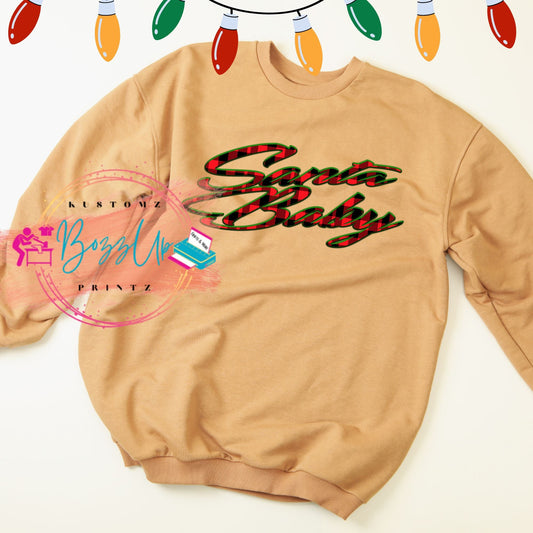 Santa Baby Plaid sweat shirts