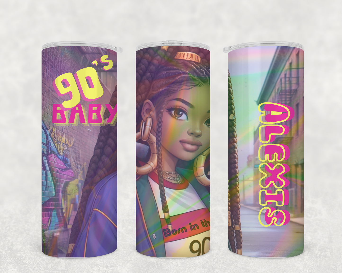 90s Baby Street Style Tumbler- 90s Nostalgic Stainless Steel 20oz Tumbler