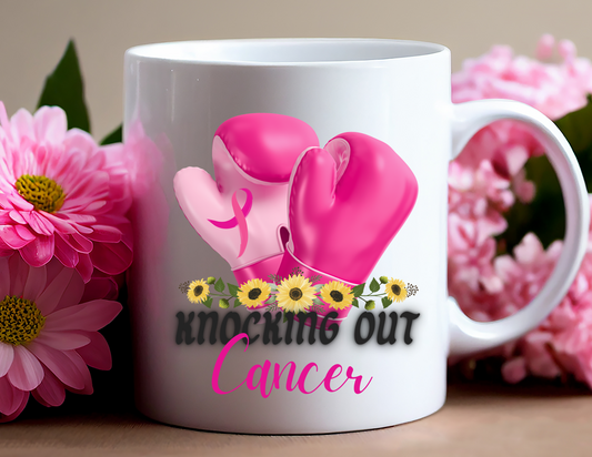 Knocking out Cancer- Ceramic Mugs- 11oz