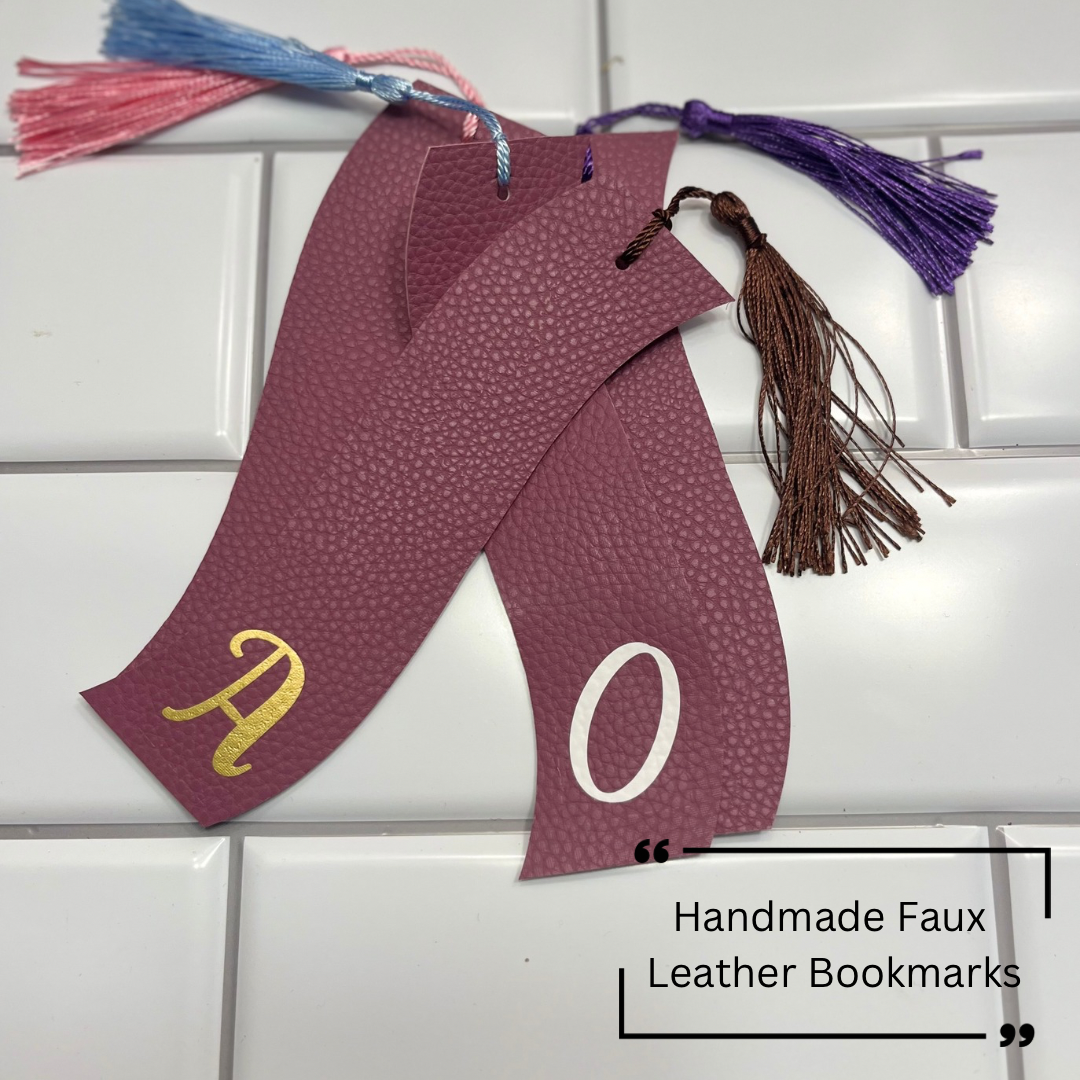 Personalized Initial Handmade Faux Leather Bookmarks