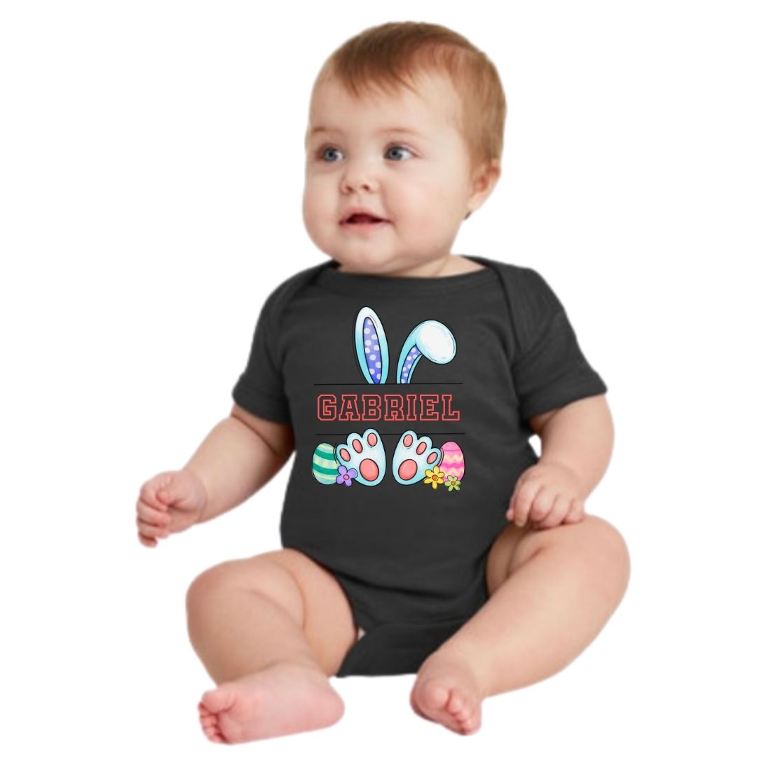 Personalized Bunny Easter T-Shirts for Kids - Custom Name Spring Tee