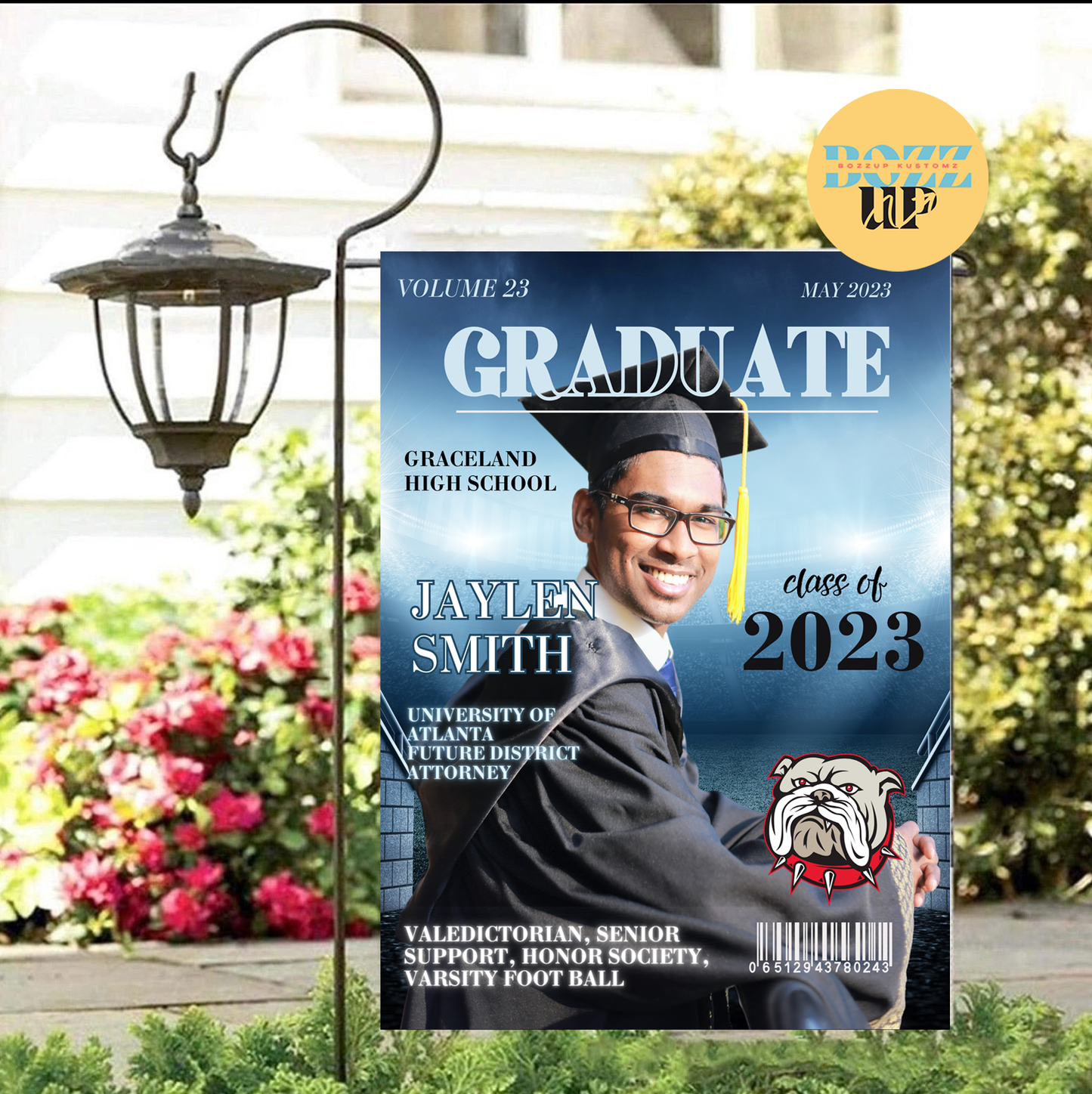 Custom Grad Garden/Yard Flag- Yard Signage- Graduation Decor