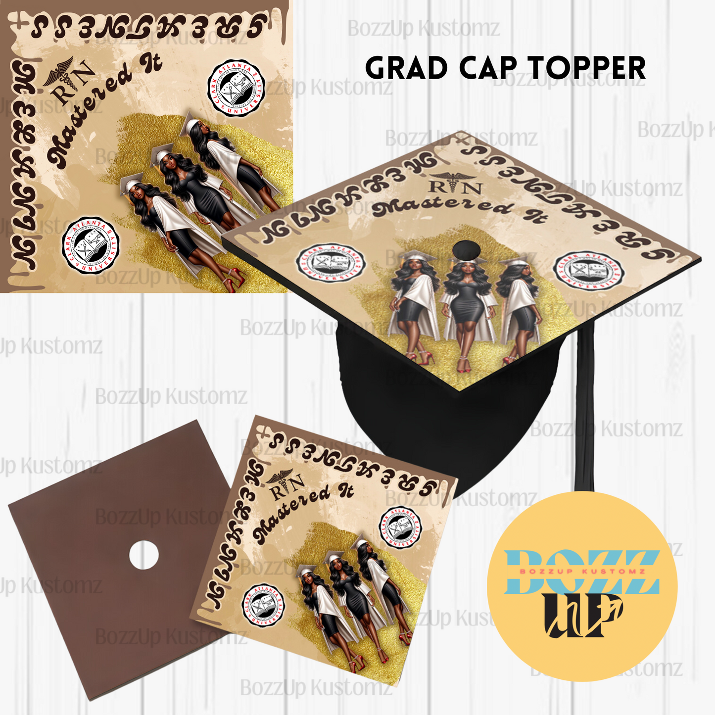 Customizable Graduation Cap Topper- Removeable Printed Topper