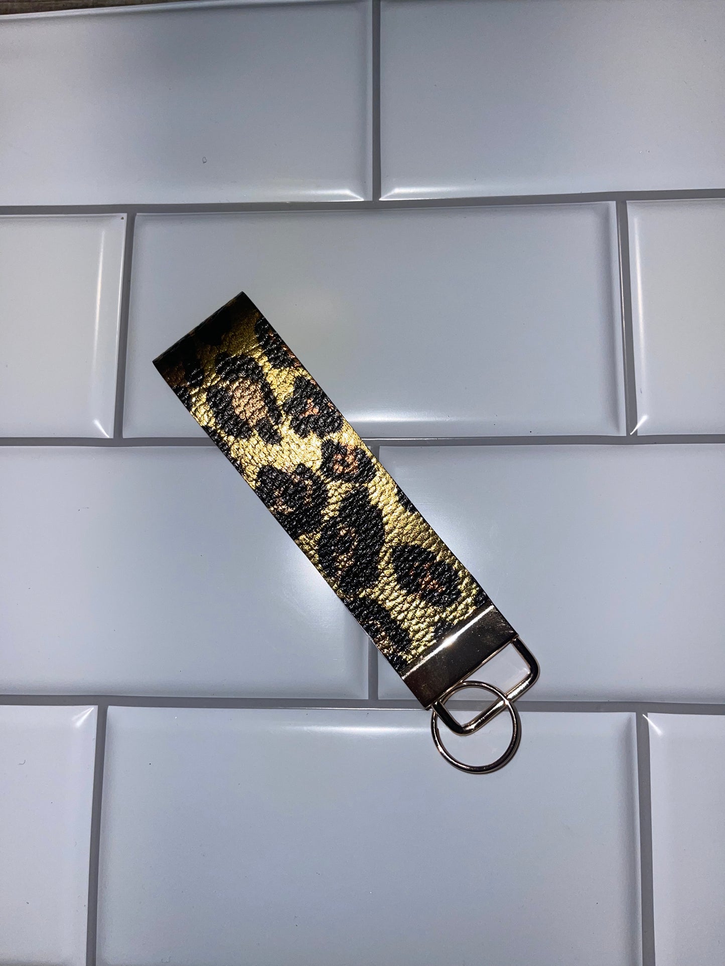 Faux Leather Keychain Wristlet