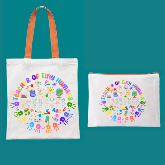 Teacher Canvas Tote and Pouch Set