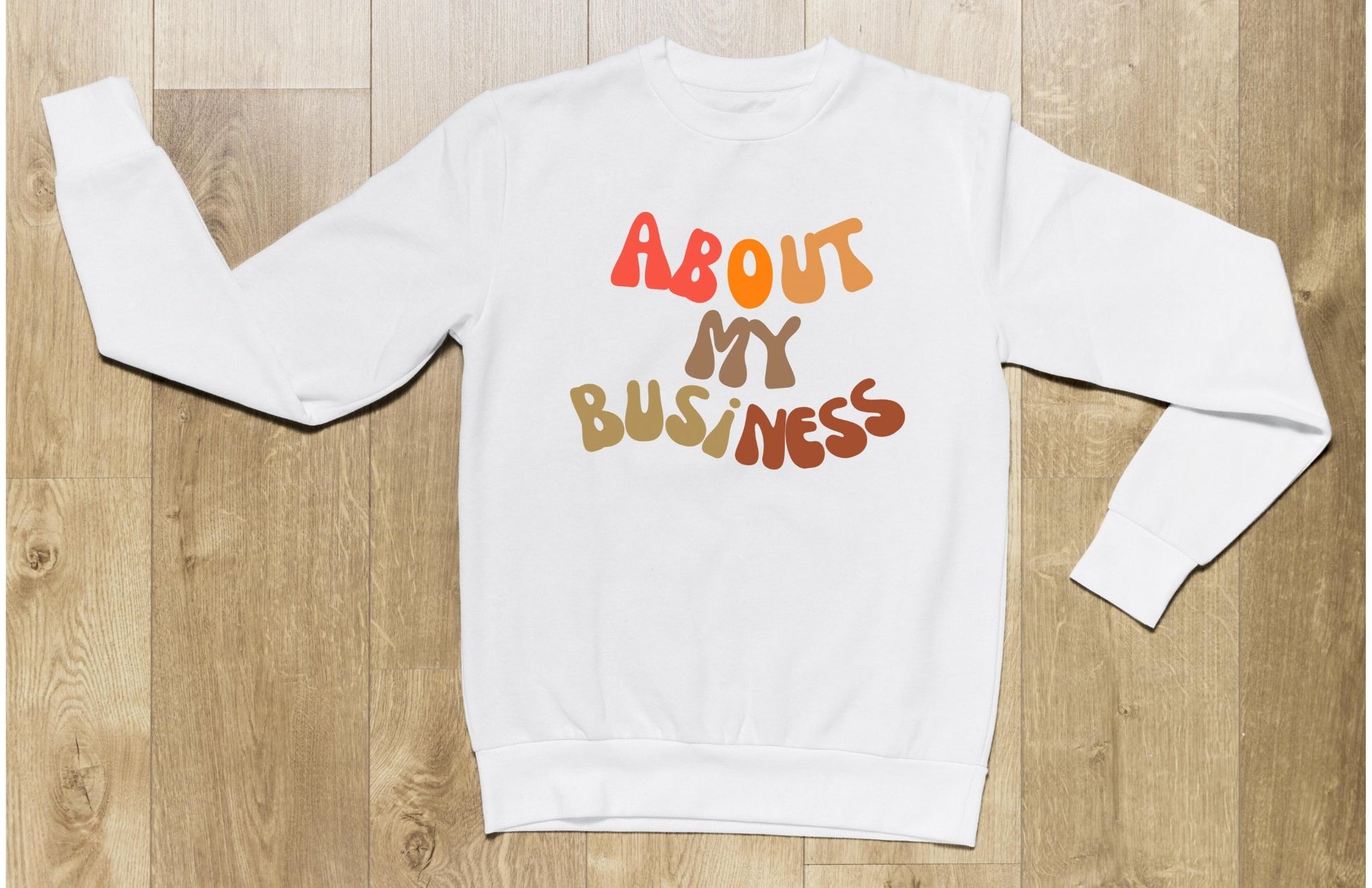 About My Business-Retro Wave Fleece Crew Neck - BozzUp Kustomz