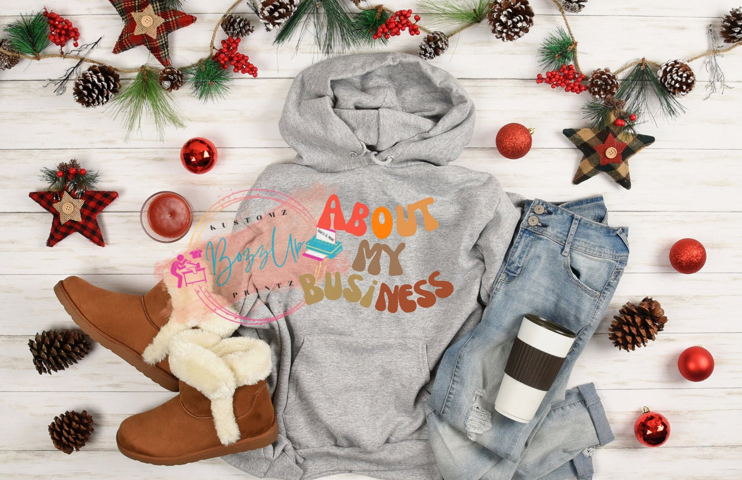 About My Business -Retro Wave Hoodie - BozzUp Kustomz