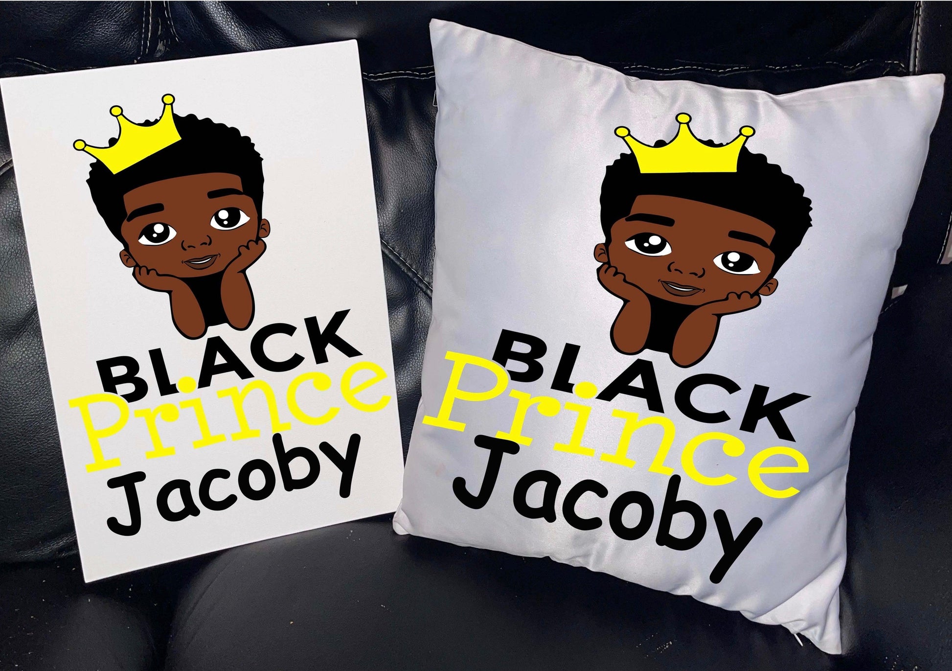 Black prince throw pillow and canvas set - BozzUp Kustomz