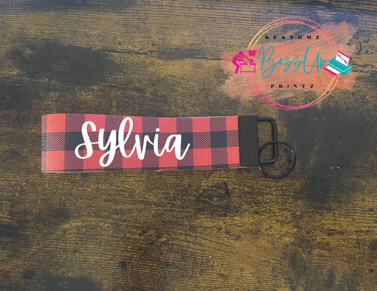 Buffalo Plaid Keychain Wristlet - BozzUp Kustomz