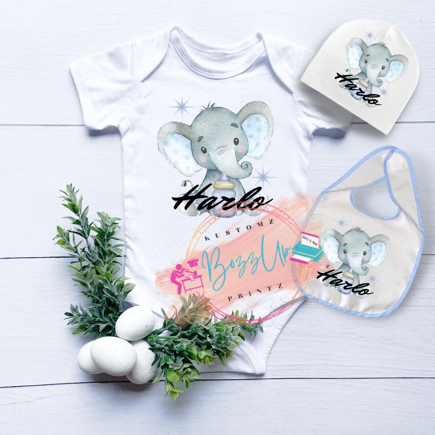 Custom Elephant Baby Set-Blue - BozzUp Kustomz