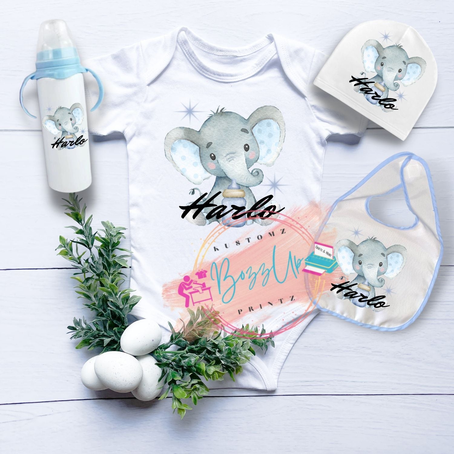 Custom Elephant Baby Set-Blue - BozzUp Kustomz