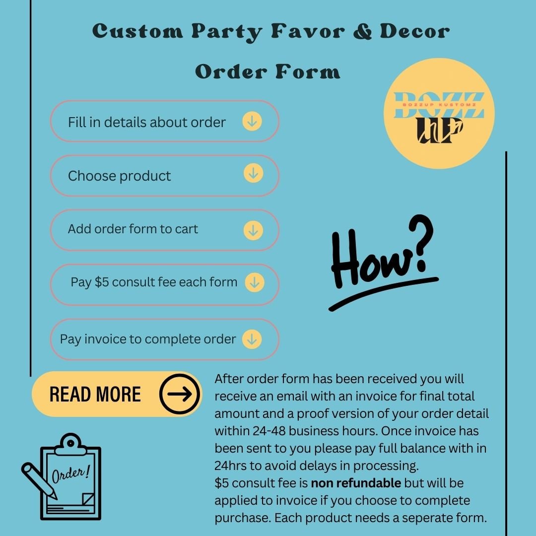 Custom Party Order Form - BozzUp Kustomz