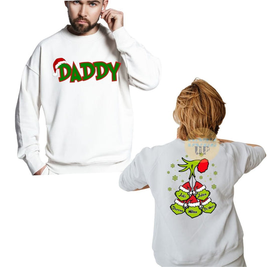 Daddy Grinch Holiday Shirts- With Names - BozzUp Kustomz