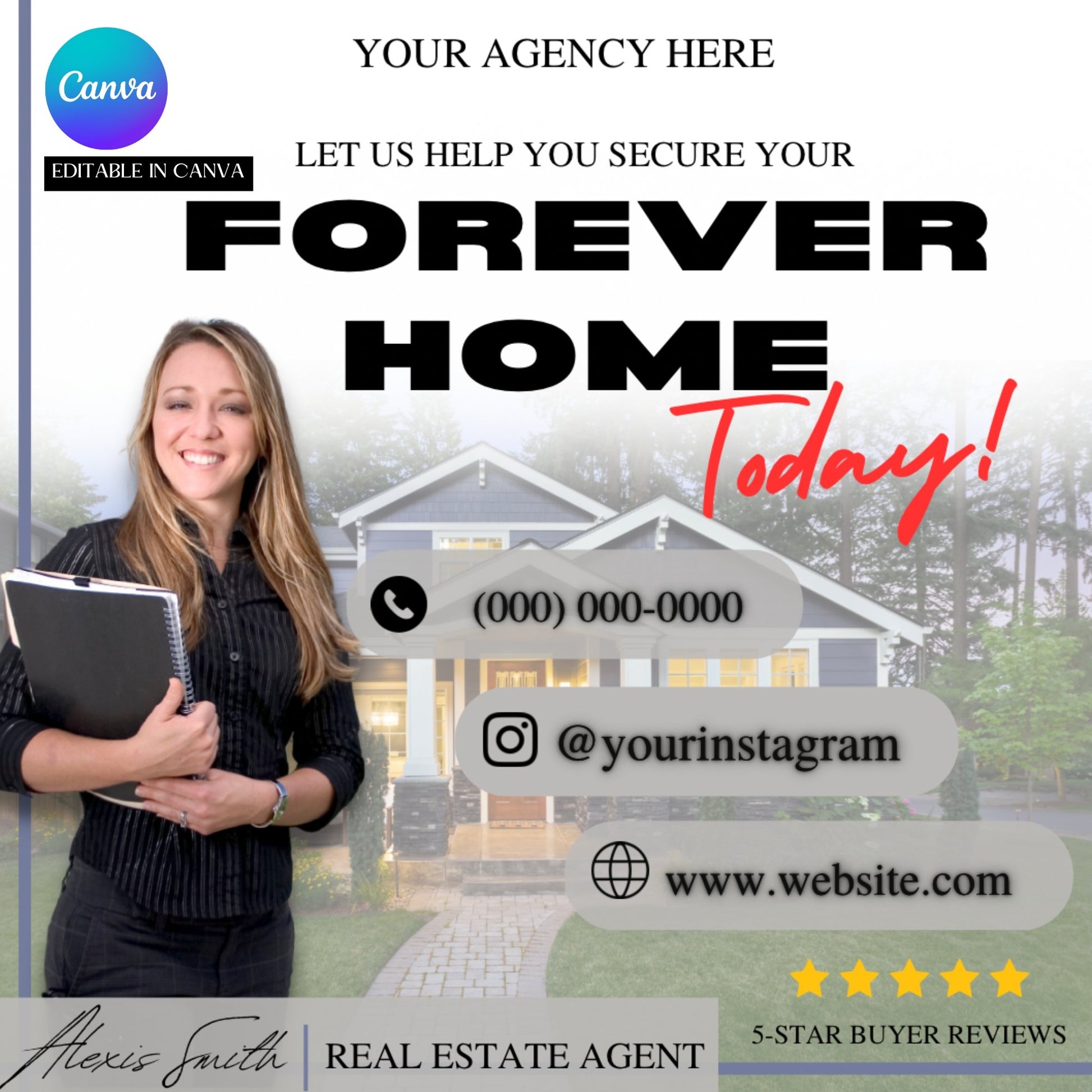 Editable Realtor Marketing Flyer 1- CANVA PRO EDITION - BozzUp Kustomz