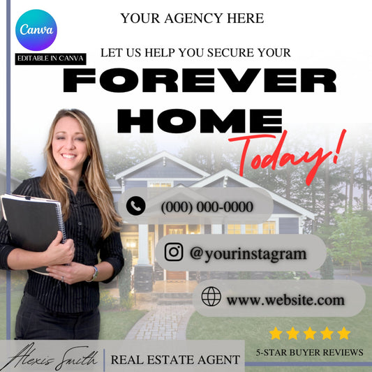 Editable Realtor Marketing Flyer 1- CANVA PRO EDITION - BozzUp Kustomz