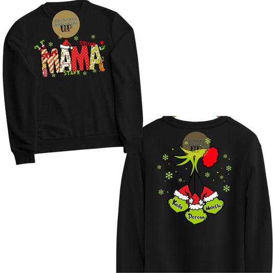 MaMa Grinch Holiday Shirts- With Names - BozzUp Kustomz