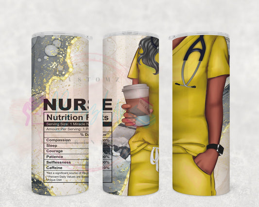 Nurse with Yellow Scrubs Design Tumbler