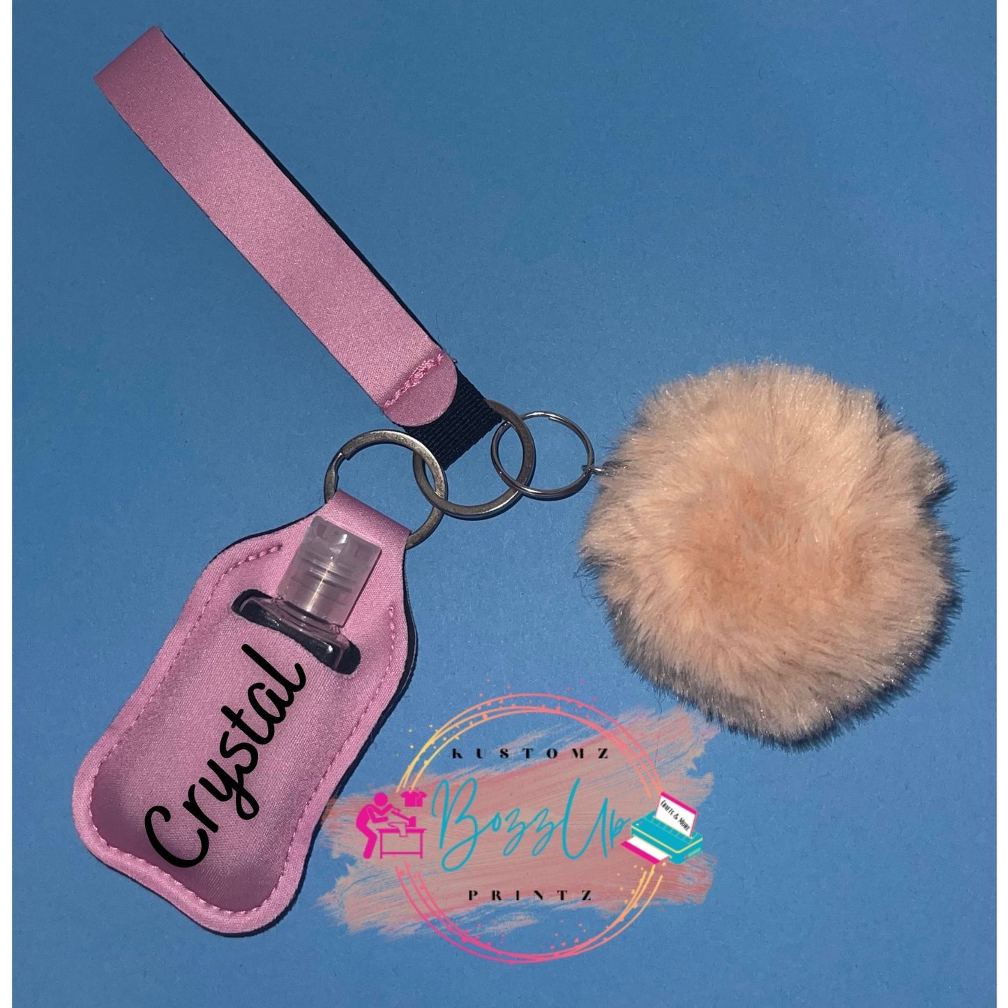 Pink Hand Sanitizer Keychain