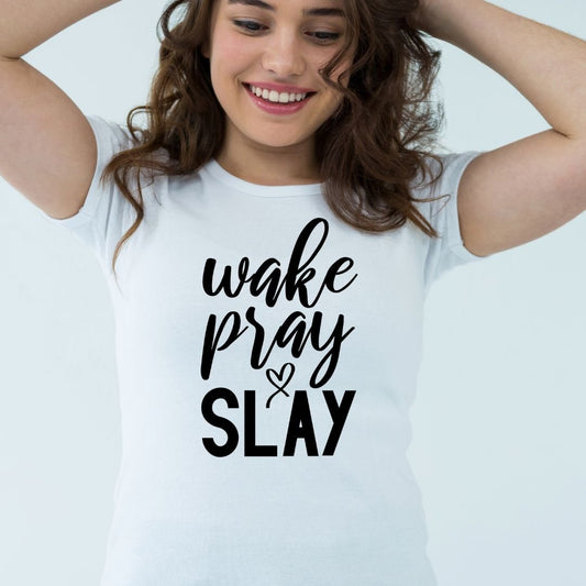 Wake-Pray-Slay Tshirt - BozzUp Kustomz